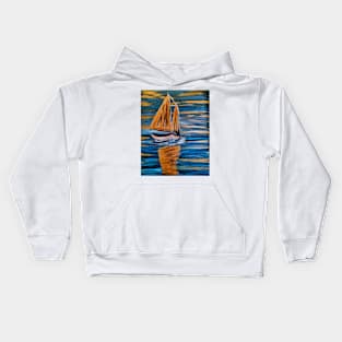 Out in the ocean sailing Kids Hoodie